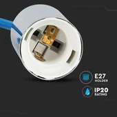 Chrome Metal Cup Pendant Light Blue