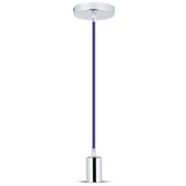 Chrome Metal Cup Pendant Light Purple