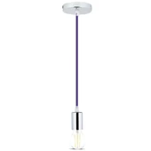 Chrome Metal Cup Pendant Light Purple