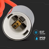 Chrome Metal Cup Pendant Light Orange