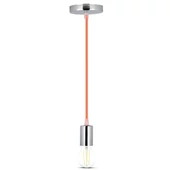 Chrome Metal Cup Pendant Light Orange