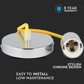 Chrome Metal Cup Pendant Light Yellow