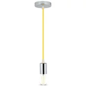 Chrome Metal Cup Pendant Light Yellow