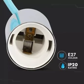 Chrome Metal Cup Pendant Light Blue