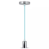 Chrome Metal Cup Pendant Light Blue