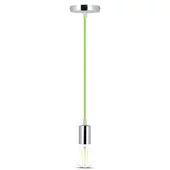 Chrome Metal Cup Pendant Light Green