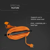 Extension Cord 3G 1.5MM*15M 1 Way 16A IP44 Orange&Black