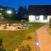 Pole Lamp 2XE27 1410mm IP44 Black