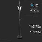 Pole Lamp 2XE27 1410mm IP44 Black