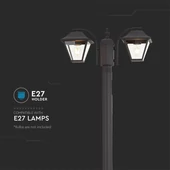 Pole Lamp 2XE27 2280mm IP44 Black