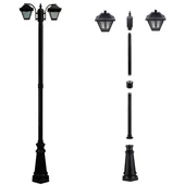 Pole Lamp 2XE27 2280mm IP44 Black
