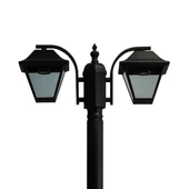Pole Lamp 2XE27 2280mm IP44 Black