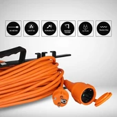 Extension Cord 3G 1.5MM*30M 1 Way 16A IP44 Orange&Black