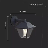 Wall Lamp E27 Matt Balck Clear Glass