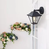 Wall Lamp E27 Matt Balck Clear Glass