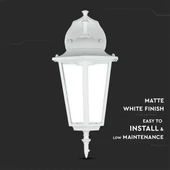 Wall Lamp E27 Matt White Down