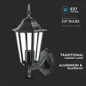 Wall Lamp E27 Matt Black Up