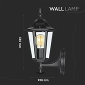 Wall Lamp E27 Matt Black Up