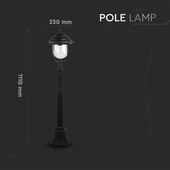 Pole Lamp With Clear PC Cover Black