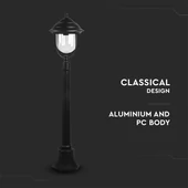 Pole Lamp With Clear PC Cover Black