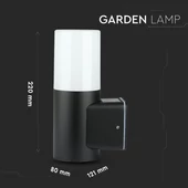 GU10 Garden Wall Lamp Aluminum Body Cylinder Black 121x80x250mm IP54