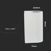 Wall Sleek Wall Fitting  Round White Body 2Way IP44