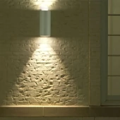 V-TAC kültéri, kerek, fehér fali lámpa, 2xGU10 foglalattal - SKU 7542