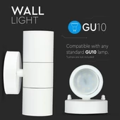 GU10 Wall Fitting Stainless Steel Body Matt White IP44 2Way