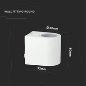 Wall Sleek Wall Fitting  Round White Body 1Way IP44