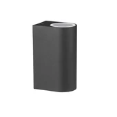 Wall Sleek Wall Fitting Aluminium Round Black 2Way IP44