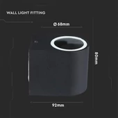 Wall Sleek Wall Fitting Aluminium Round Black 1Way IP44