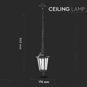 Ceiling Garden Lamp Matt Black