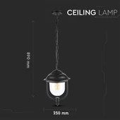 Garden Lamp With Clear PC Cover Black