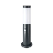 V-TAC kültéri, mozgásérzékelős antracit szürke állólámpa, 45 cm, E27 foglalattal - SKU 8965