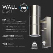 Wall Fitting GU10 With Sensor Steel Body 1 Way IP44