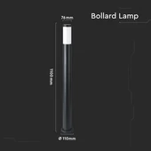 V-TAC kültéri, rozsdamentes acél, fekete állólámpa, 110 cm, E27 foglalattal - SKU 8594