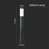 V-TAC kültéri, rozsdamentes acél, fekete állólámpa, 80 cm, E27 foglalattal - SKU 8978