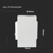 Wall Sleek Wall Fitting  Square White Body  2Way IP44