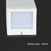 V-TAC kültéri, szögletes, fehér fali lámpa, 2xGU10 foglalattal - SKU 7543