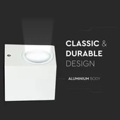 Wall Sleek Wall Fitting  Square White Body 1Way IP44