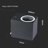 Wall Sleek Wall Fitting Aluminium Square Black 1Way IP44