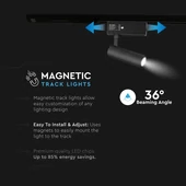 V-TAC LED állítható spotlámpa mágneses sínhez 15W CRI>90 UGR<19 természetes fehér - SKU 7967
