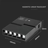 V-TAC LED dönthető spotlámpa mágneses sínhez 10W CRI>90 UGR<19 természetes fehér - SKU 7963