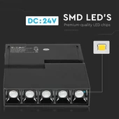 V-TAC LED dönthető spotlámpa mágneses sínhez 10W CRI>90 UGR<19 természetes fehér - SKU 7963