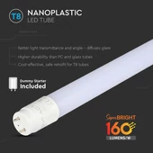 V-TAC EVO LED fénycső 120cm T8 12W természetes fehér 160 Lm/W - SKU 216478