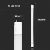 V-TAC LED fénycső 120cm T8 18W meleg fehér, 100 Lm/W - SKU 216263