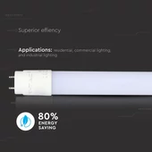 V-TAC LED fénycső 60cm T8 10W természetes fehér - SKU 6393