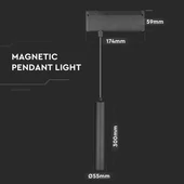 V-TAC LED függő spotlámpa mágneses sínhez 15W CRI>90 UGR<19 meleg fehér - SKU 7968