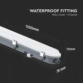 V-TAC LED lámpa 120cm 36W IP65, szenzorral, hideg fehér 120 Lm/W (M-széria) - SKU 24016