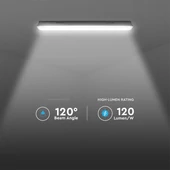 V-TAC LED lámpa 120cm 36W IP65, szenzorral, hideg fehér 120 Lm/W (M-széria) - SKU 24016